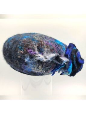 Hat Merino Wool Hand Felted With Embellishments #912